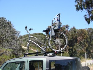 Bike rack - atop car kids - DSC00421