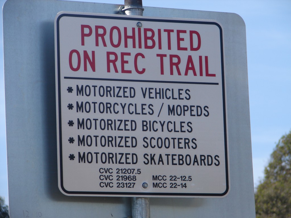 SIGN - prohibit motorized - City of Mtry near Casa Verde (9)