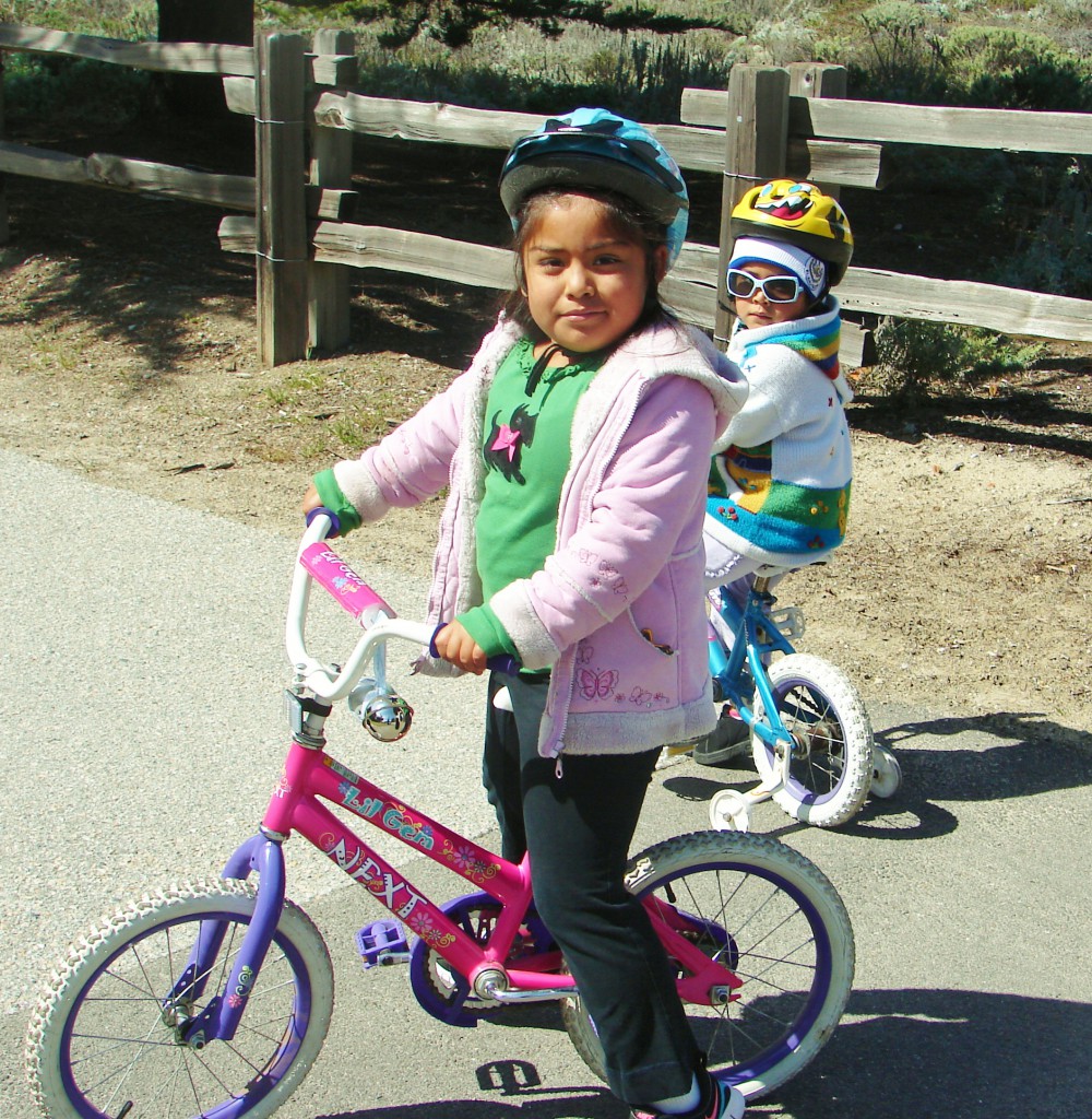 Two little sisters on the rec trail