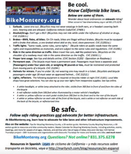 Be Cool Be Safe bike law summary