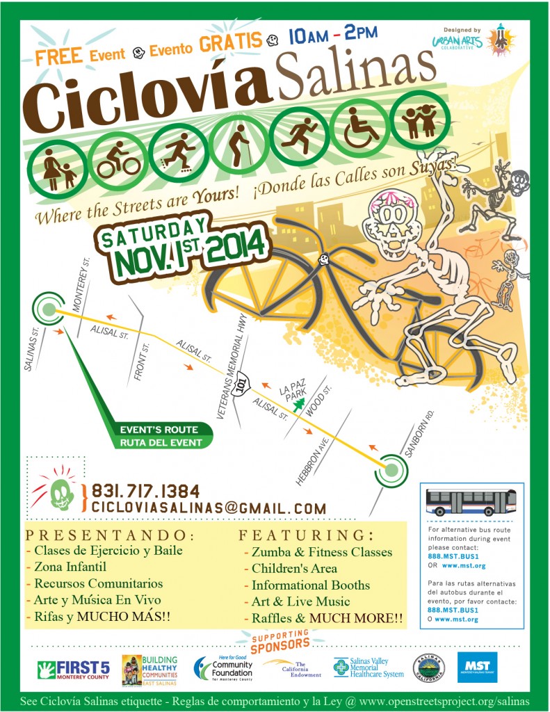 Ciclovia Bilingual Poster - for 1 Nov 2014