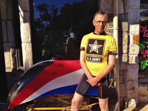 Leo Kodl local avid cyclist and bike advocate rides many types including recumbent